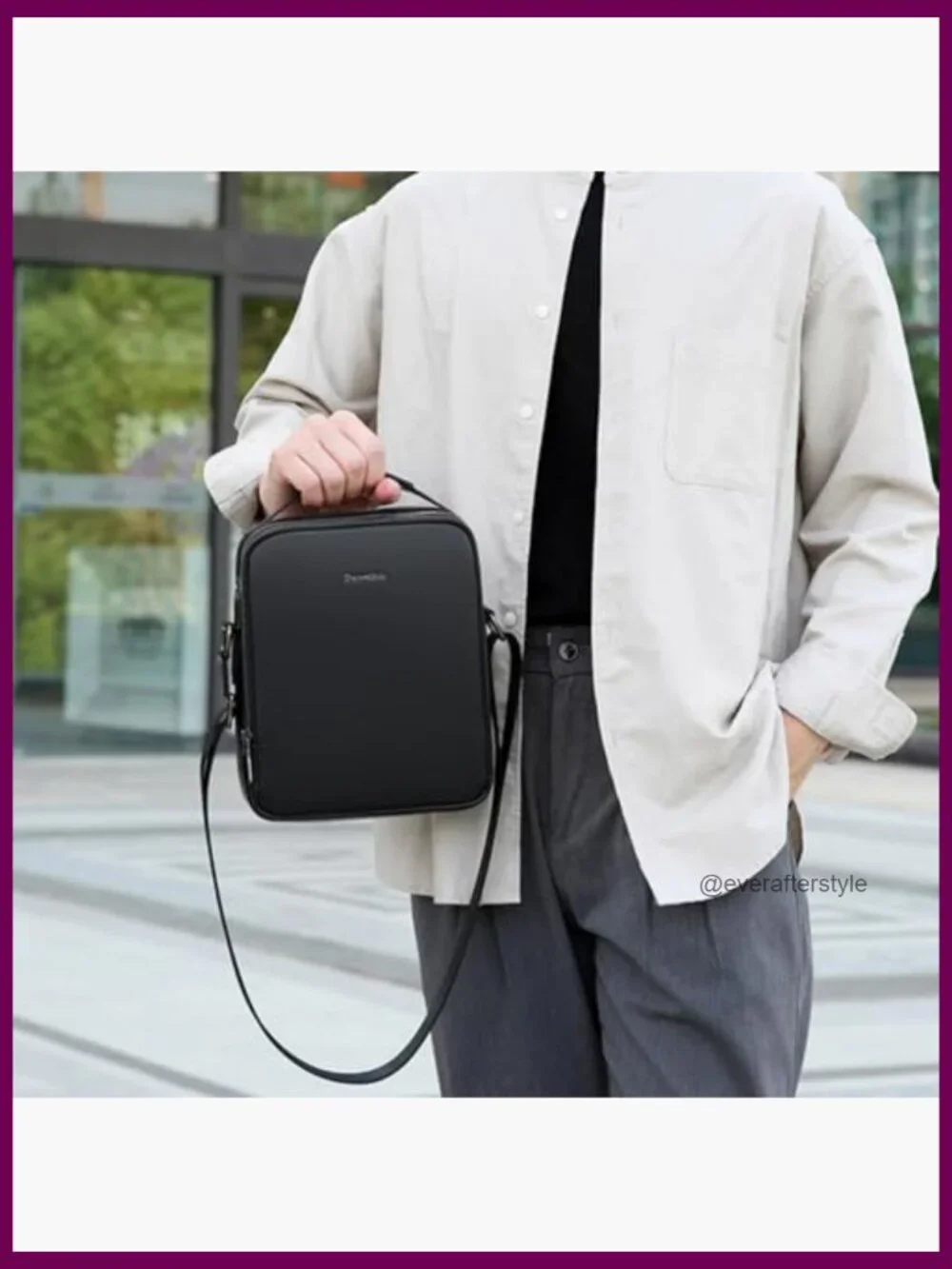 Genuine Leather Small Messenger Satchel Crossbody Bag for Work Travel